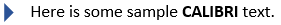 Arial font sample text display