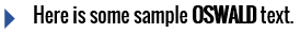Calibri font sample text display