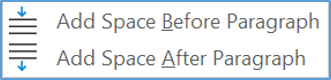 Add space before or after paragraph in Word