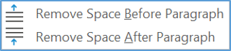 Remove paragraph spacing options in Word