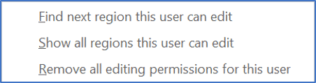 User permissions dropdown menu in Restrict Editing